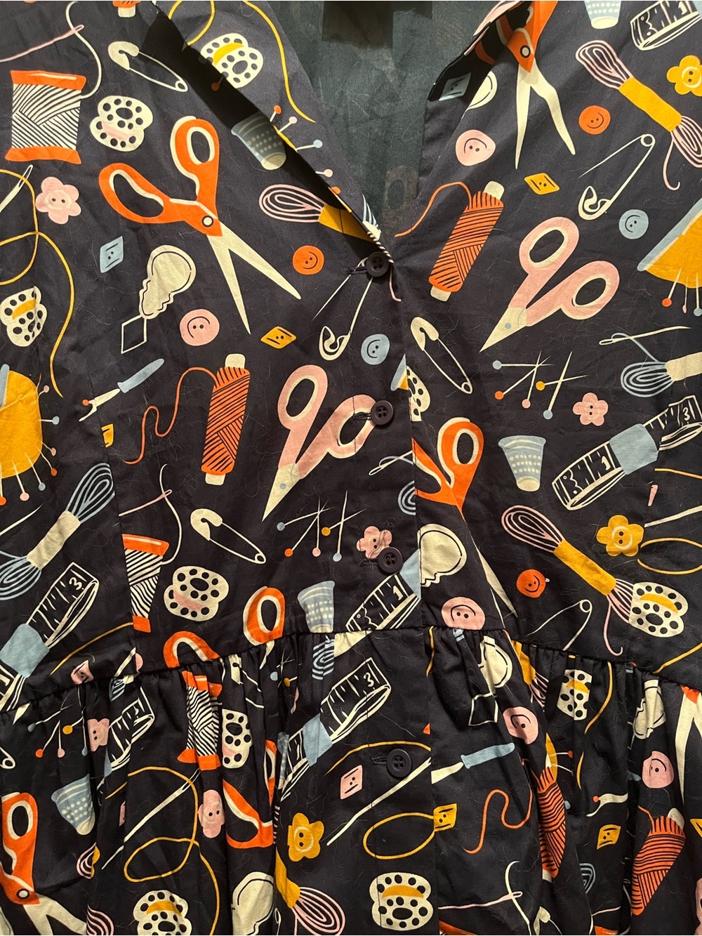 Joanie Sewing Print Dress US18 UK22 - Picture 4 of 5